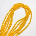 Strengen van 3mm doorschijnende gele ronde natuurlijke schelpkralen voor DIY sieraden - 3mm(10cm) / Goudgeel