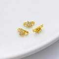 Distanziali a stella placcati oro 18K con zirconi e doppi fori per gioielli fai da te - Fiore in Zircone Tondo 18K 6mm (5207591226213)