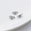 Distanziatori a stella in zircone placcato oro 18K per gioielli di perle a doppia fila - Fiore in Zircone Tondo Argento 6mm (5207591226214)