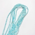 3mm himmelblaue Naturschalenperlen mit weißen Texturen für DIY handgefertigten Schmuck - 4mm(10cm) / Seeblau