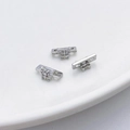 Ciondoli a farfalla placcati 18K argento con zirconi per la creazione di gioielli fai-da-te - Stile Farfalla Argento 5*10mm (5207591226218)