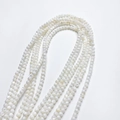 3mm runde weiße Naturmuschelperlen für DIY-Schmuck mit glänzendem Finish - 4mm(10cm) / Weiß