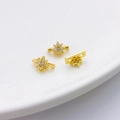 Distanziatori a fiocco di neve placcati oro 18K con zirconi per creazione gioielli - Stile Stella 18K 6mm (5207591226219)