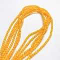 Strang aus 3 mm glatten gelben Muschelperlen für DIY-Schmuck und Handwerk - 4mm(10cm) / Goldgelb