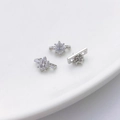 Distanziatori a fiore in argento con zirconi per la creazione di gioielli DIY - Stile Stella Argento 6mm (5207591226220)
