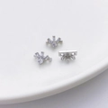 Distanziatore a fiore in argento placcato oro 18K con zirconi per gioielli fai da te - Forma a Ventaglio Argento 7.5*8mm (5207591226222)