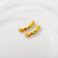 18K vergoldete gelbe Emaille-Blumen-Biegerohrperlen für DIY-Armbandschmuck - Schmetterlingsblume Gelb Stil