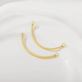 18K vergoldetes, gedrehtes gebogenes Rohrelement mit Ösen für DIY-Schmuckherstellung - Mattgold Twist Stil