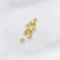 Cuentas redondas facetadas de oro de 14K para creación de joyas y pulseras DIY - Perla de Flor de Corte Transversal de 14K 4mm