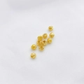 Cuentas espaciadoras talladas en oro de 14K para hacer joyas DIY y dijes de pulseras - Perla de Flor de Corte Transversal de 18K 4mm