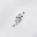 Cuentas redondas facetadas de plata 14K Gold-Filled para creación de joyas DIY - Perla de Flor de Corte Transversal Color Platino 4mm