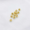 Cuentas espaciadoras facetadas de oro de 14K para creación de joyería artesanal - Perla de Flor de Corte Transversal de 14K 5mm