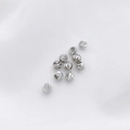 Cuentas espaciadoras redondas facetadas plateadas para creación de joyas DIY - Perla de Flor de Corte Transversal Color Platino 5mm