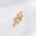 Cuentas espaciadoras de oro de 14K con corte de diamante para joyería DIY - Perla de Flor de Corte Transversal Oro Rosa 5mm