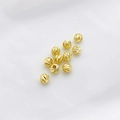 Cuentas redondas facetadas en oro de 14K con superficie metálica brillante para joyas DIY - Perla de Flor de Corte Transversal de 14K 6mm