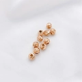 Cuentas espaciadoras facetadas en oro rosa para joyas DIY con acabado de corte espiral - Perla de Flor de Corte Transversal Oro Rosa 6mm