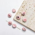 Pink ceramic tulip square beads for handmade jewelry DIY bracelets and necklaces - Pink Round Disc 11mm