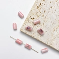 Light pink ceramic column beads with vintage kiln glaze for DIY jewelry making - Pink Tube Bead 6*10mm