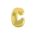 Polished golden alphabet C bubble letter pendant for DIY jewelry and bracelets - Gold / Alphabet C (Pendant Only (Without Chain)) (DB251004-C)