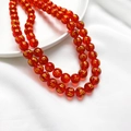 Red glazed beads with gold Six-Word Mantra for DIY jewelry making and bracelets - 8mm / Red 8MM