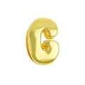 3D bubble letter G charm in polished gold finish for DIY bracelets and jewelry making - Gold / Alphabet G (Pendant Only (Without Chain)) (DB251004-G)