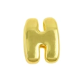 Balloon style letter H pendant in gold finish with 3D bubble effect for DIY jewelry - Gold / Alphabet H (Pendant Only (Without Chain)) (DB251004-H)