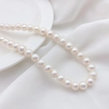 Glanzende witte zoetwaterparels streng voor het maken van DIY kettingen en armbanden - Uivorm (9-10mm)