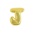 3D golden metallic letter J pendant for DIY bubble alphabet charm bracelet - Gold / Alphabet J (Pendant Only (Without Chain)) (DB251004-J)
