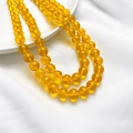Golden mantra beads in amber yellow finish for DIY jewelry making and crafting - Yellow