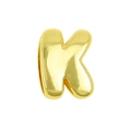Golden balloon style letter K charm pendant with polished finish for DIY jewelry making - Gold / Alphabet K (Pendant Only (Without Chain)) (DB251004-K)