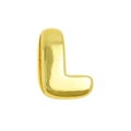 3D bubble style letter L pendant in polished gold finish for DIY jewelry making - Gold / Alphabet L (Pendant Only (Without Chain)) (DB251004-L)