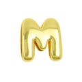 Minimalist 3D golden alphabet M pendant with high-polished mirror finish surface - Gold / Alphabet M (Pendant Only (Without Chain)) (DB251004-M)