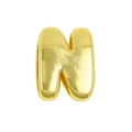 Polished gold initial N charm pendant for colorful DIY dopamine style jewelry making - Gold / Alphabet N (Pendant Only (Without Chain)) (DB251004-N)