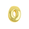 Polished gold oval bead with center hole for DIY colorful dopamine bracelet crafting - Gold / Alphabet O (Pendant Only (Without Chain)) (DB251004-O)