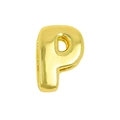 Golden letter P bubble pendant charm for DIY colorful rope bracelets and jewelry making - Gold / Alphabet P (Pendant Only (Without Chain)) (DB251004-P)