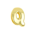 Golden 3D balloon letter Q charm with polished mirror finish for DIY bracelets - Gold / Alphabet Q (Pendant Only (Without Chain)) (DB251004-Q)