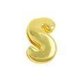 Polished golden metal letter S pendant for DIY colorful dopamine bracelets and jewelry - Gold / Alphabet S (Pendant Only (Without Chain)) (DB251004-S)