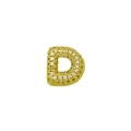 Chunky gold-plated letter D pendant with micro-paved cubic zirconia for DIY jewelry - Letter D / Gold