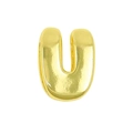 Minimalist 3D balloon style letter U pendant in polished gold finish for DIY jewelry - Gold / Alphabet U (Pendant Only (Without Chain)) (DB251004-U)