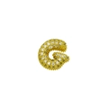 Chubby 3D letter G pendant in gold finish with micro-paved zircons for DIY jewelry - Letter G / Gold