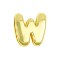 Golden balloon style letter W pendant with 3D bubble design and polished finish - Gold / Alphabet W (Pendant Only (Without Chain)) (DB251004-W)