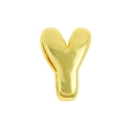 Polished gold metal charm in the shape of letter Y for DIY jewelry and bracelets - Gold / Alphabet Y (Pendant Only (Without Chain)) (DB251004-Y)