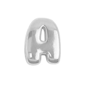 Polished silver 3D balloon letter A pendant for DIY jewelry bracelets - Silver / Alphabet A (Pendant Only (Without Chain)) (DB251004-A)