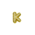 Golden micro-paved cubic zirconia letter K pendant with thick 3D hip hop design - Letter K / Gold
