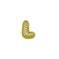 Iced out chunky gold-plated letter L pendant with micro-paved cubic zirconia stones - Letter L / Gold