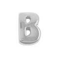 3D rounded silver letter B charm for colorful rope DIY bracelets and jewelry making - Silver / Alphabet B (Pendant Only (Without Chain)) (DB251004-B)