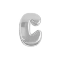 Silver 3D bubble letter C pendant with high-polished mirror finish for DIY bracelets - Silver / Alphabet C (Pendant Only (Without Chain)) (DB251004-C)