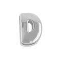 Polished silver-tone letter D bubble bead pendant for personalized DIY bracelet - Silver / Alphabet D (Pendant Only (Without Chain)) (DB251004-D)