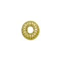 Puffy 3D gold-plated letter O pendant encrusted with shimmering cubic zirconia stones - Letter O / Gold
