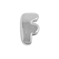 Polished silver metal letter F bubble pendant for DIY bracelet and jewelry making - Letter F (Pendant Only (Without Chain)) (DB251004-F) / Silver